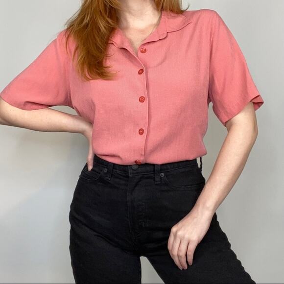 Vintage Y2K CJ Banks Plus Size 0X Red Gingham Print Button Down Tee Shirt Blouse - Picture 3 of 14